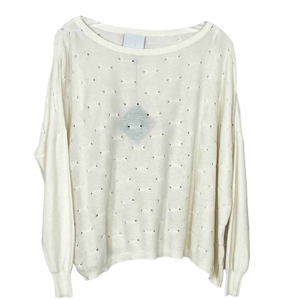 NEW w tags Addison Sullivan Cream Colored Threaded Loop Sweater Small, MSRP $210